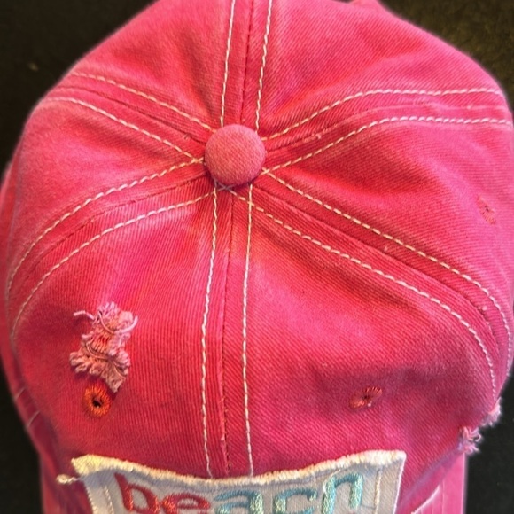 Beach Crazy Pink Distressed 100% comfort Cotton Baseball Cap Adjustable - Picture 6 of 8